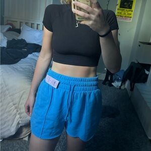 New w/Tags Wild Fable High-Waisted Blue Sweat Shorts — Adjustable Ties — Size M